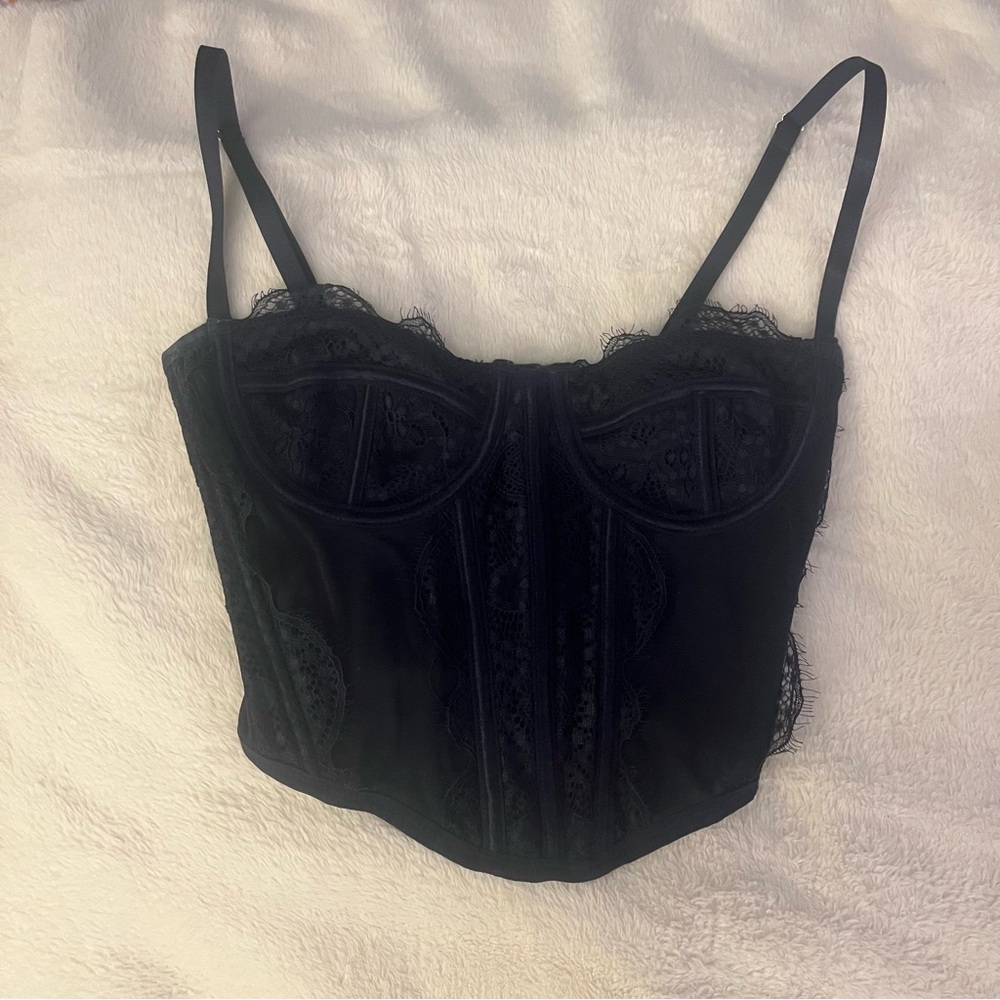 Navy Lace Bustier Corset Top - Women Intimates